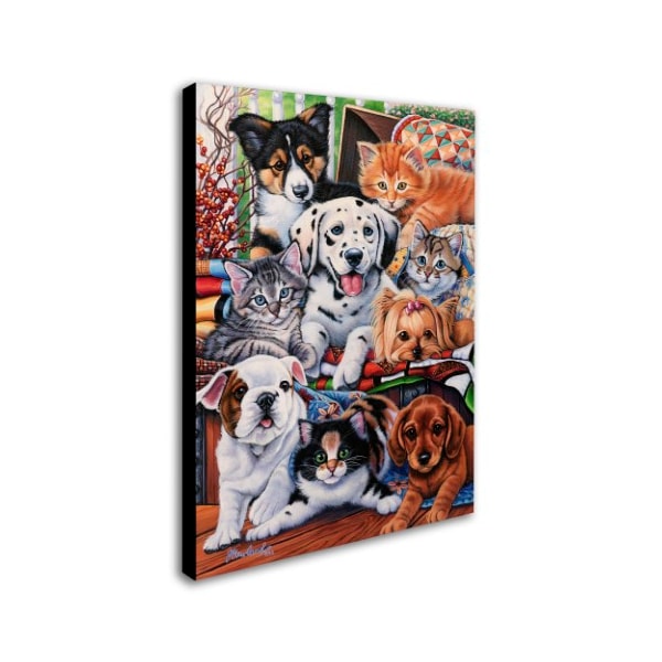 Jenny Newland 'Country Pups And Kittens II' Canvas Art,35x47